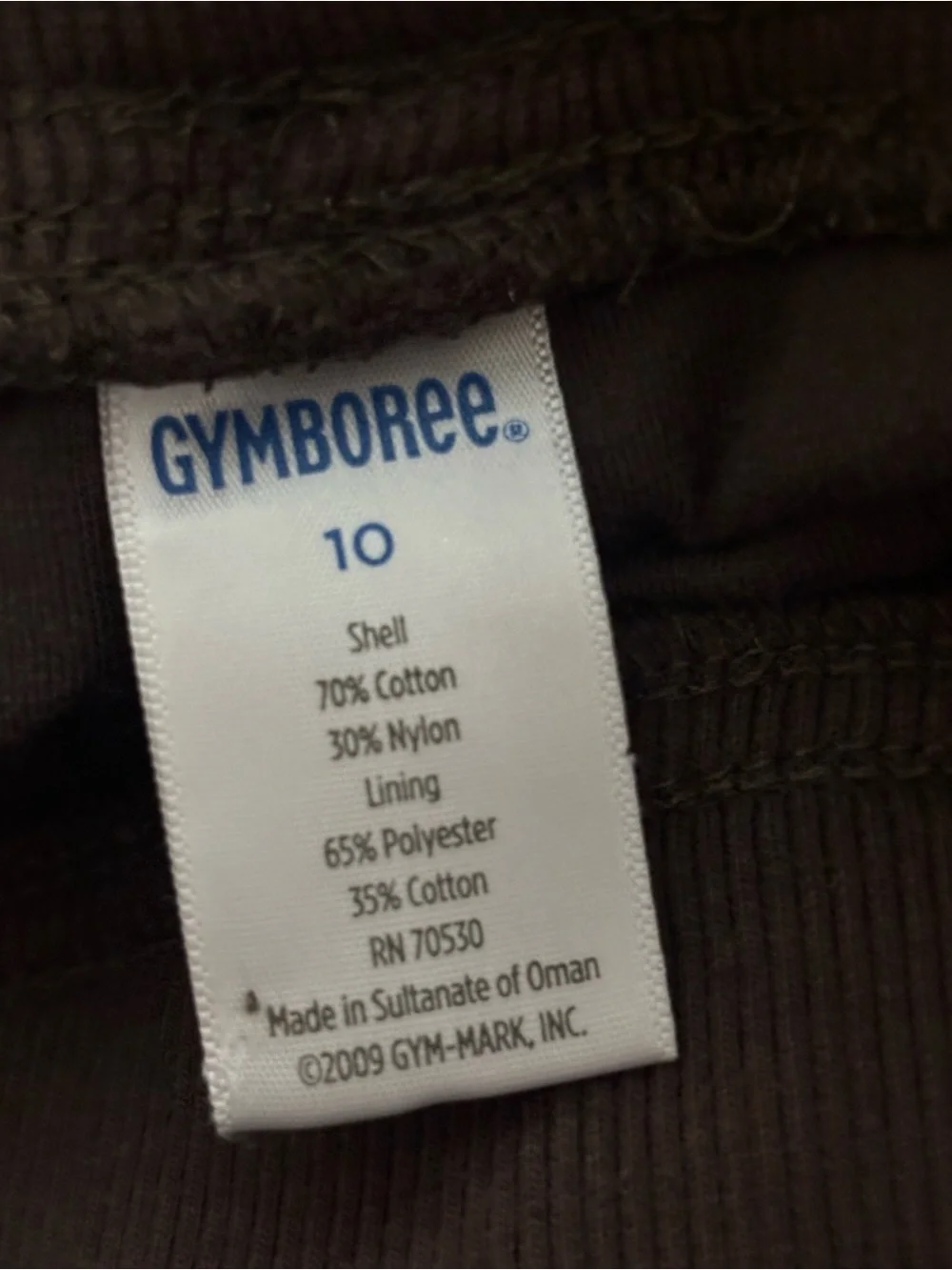 Gymboree Brown Comfy Casual Lined Pull On Cargo Pants with Drawstring Size 10